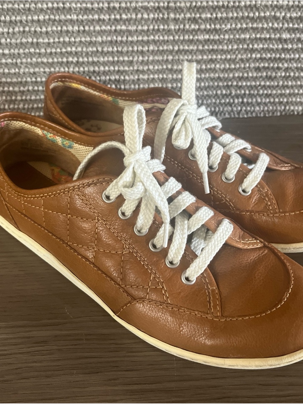 Born Women’s Leather Quilted Lace-Up Sneakers